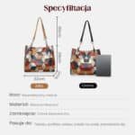 🥳 👜Modna torba typu tote z geometrycznym wzorem i dużą pojemnością - obrazek 8