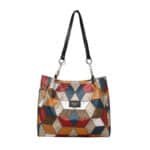 🥳 👜Modna torba typu tote z geometrycznym wzorem i dużą pojemnością - obrazek 16