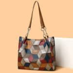 🥳 👜Modna torba typu tote z geometrycznym wzorem i dużą pojemnością - obrazek 12